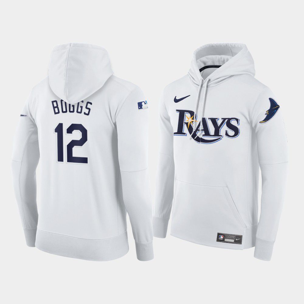 Men Tampa Bay Rays #12 Boggs white home hoodie 2021 MLB Nike Jerseys